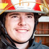 Portrait of a Fire and Emergency Services student in turnout gear